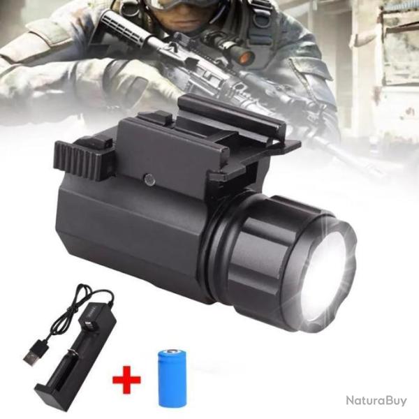 Super promo !!! Lampe   pour arme de poing ou d'�paule ( 200 lm  +  chargeur et pile)