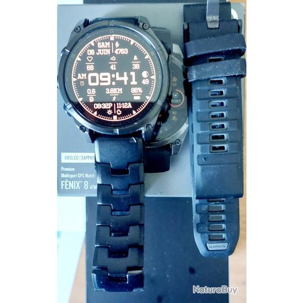 Montre connect�e GARMIN f�nix 8 amoled 47 mm