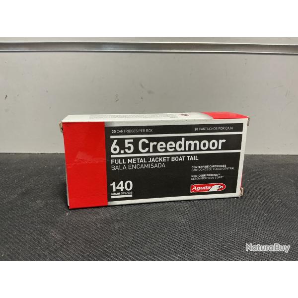 Cartouches Aguila 6.5 Creedmoor FMJBT 140gr