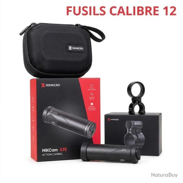 PACK CAMERA D'ACTION HIKMICRO HIKCAM A7E + SUPPORT CANON CALIBRE 12