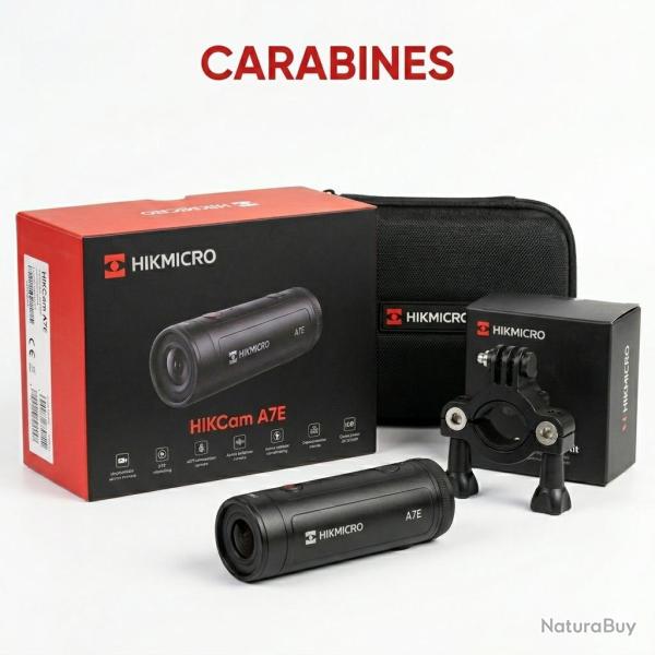 PACK CAMERA D'ACTION HIKMICRO HIKCAM A7E + SUPPORT CANON CARABINE