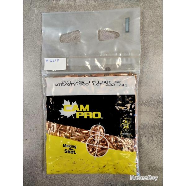 OGIVES CAM-PRO CAL.223 .224 62GR FMJ BT X 500