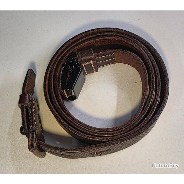 Copie de bretelle K98 en cuir marron
