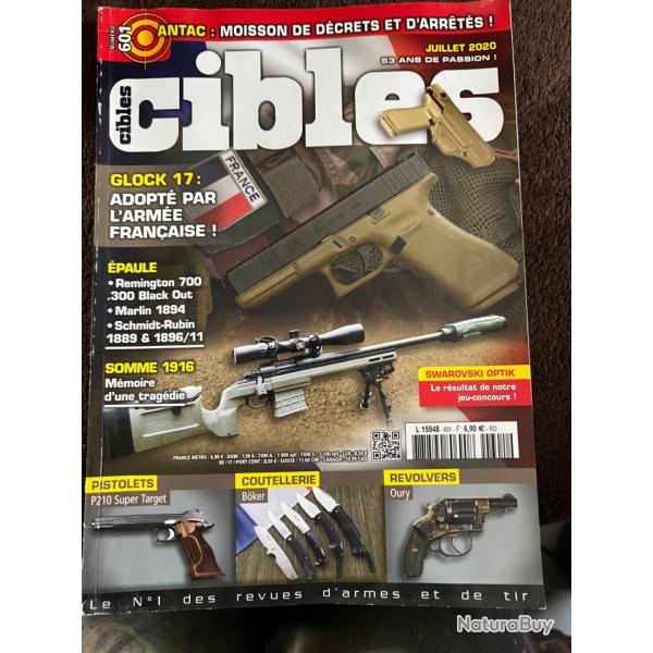 Glock 17, Remington 700, Marlin 1894... revue tir CIBLES no 601 juillet 2020