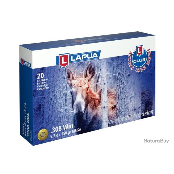 LAPUA cal.308 Win MEGA 150gr - 9.7 grammes /20
