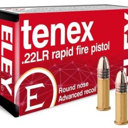 Cartouches Eley Tenex cal. 22 LR rapide fire pistol x50 10 boites pour 500 munitions