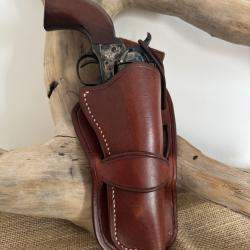 Holster en cuir  crossdraw pour revolvers Colt SAA 1873 ou r&eacute;plique 5''1/2. Droitier N&deg;09