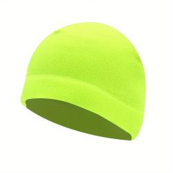 Bonnet Polaire Vert Fluo Unisexe Chaud Doubl&eacute; Sport Outdoor Hiver
