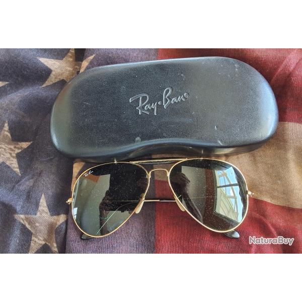 Chasse p�che randonn�e RAY BAN OUTDOORS  Gold +ETUI rigide  lunettes adultes tr�s bel exemplaire