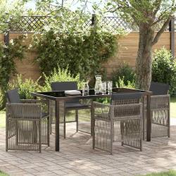 Ensemble de salle &agrave; manger pour jardin 5 pcs Gris
