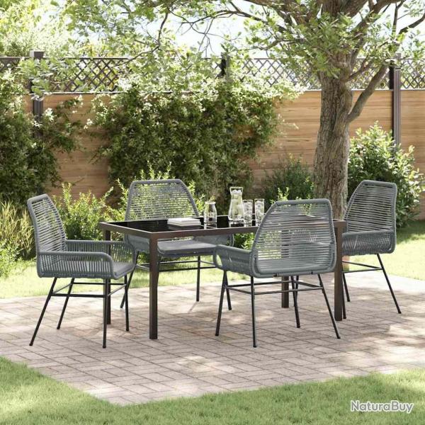 Ensemble de salle � manger pour jardin 5 pcs Gris polyrotin