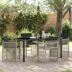 Ensemble de salle &agrave; manger pour jardin 5 pcs Gris clair