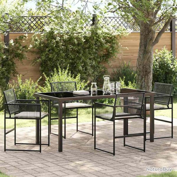 Ensemble de salle � manger pour jardin 5 pcs Noir