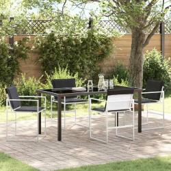 Ensemble de salle &agrave; manger pour jardin 5 pcs Blanc