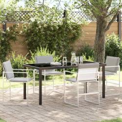 Ensemble de salle &agrave; manger pour jardin 5 pcs Blanc