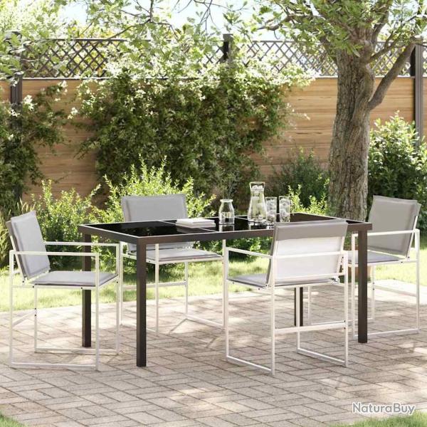 Ensemble de salle � manger pour jardin 5 pcs Blanc