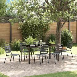 Ensemble de salle &agrave; manger pour jardin 7 pcs Anthracite