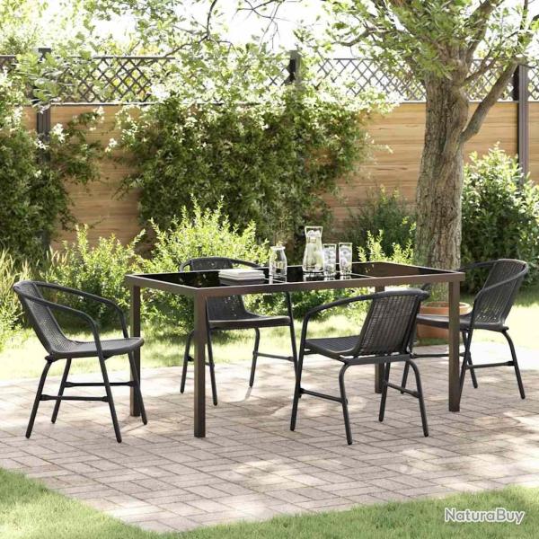 Ensemble de salle � manger pour jardin 5 pcs Noir