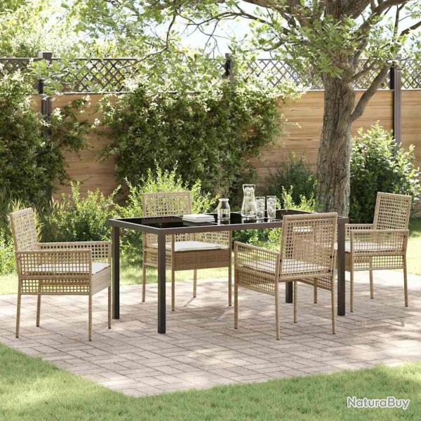 Ensemble de salle � manger pour jardin 5 pcs Beige polyrotin
