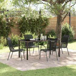 Ensemble de salle &agrave; manger pour jardin 5 pcs Noir