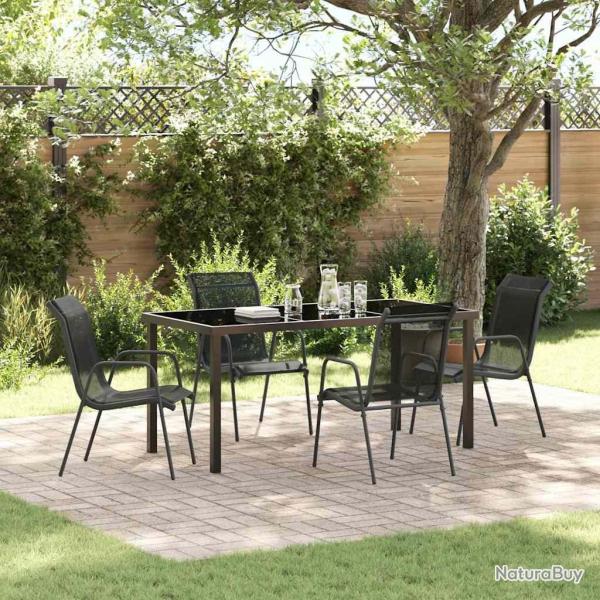 Ensemble de salle � manger pour jardin 5 pcs Noir