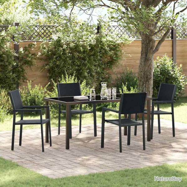 Ensemble de salle � manger pour jardin 5 pcs Noir