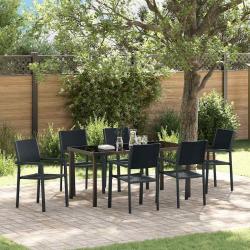 Ensemble de salle &agrave; manger pour jardin 7 pcs Noir
