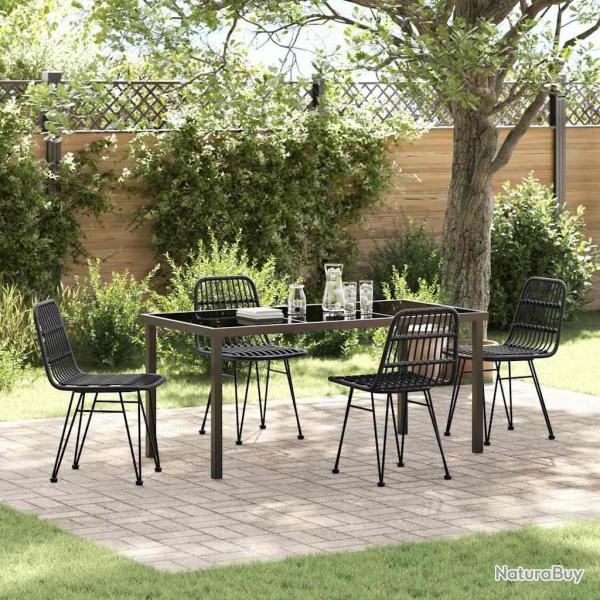 Ensemble de salle � manger pour jardin 5 pcs Noir