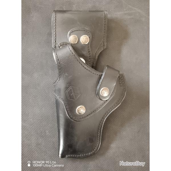 HOLSTER REVOLVER 3" GAUCHER CUIR NOIR (2)