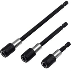 Lot de 3 Porte-Embouts Magn&eacute;tiques &agrave; Verrouillage Rapide 1/4" 60, 100 et 150 mm