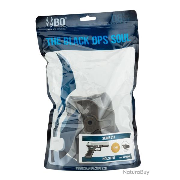 Holster rigide Quick Release pour pistolet type Glock 17 Gaucher Noir