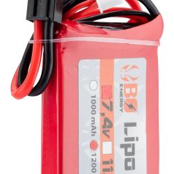 1 stick batterie Lipo 2S 7.4V 1200mAh 25C Peq 1 stick - 1200mAh 25C - Mini Tamyia