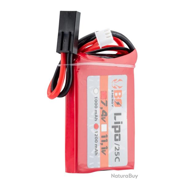 1 stick batterie Lipo 2S 7.4V 1200mAh 25C Peq 1 stick - 1200mAh 25C - Mini Tamyia