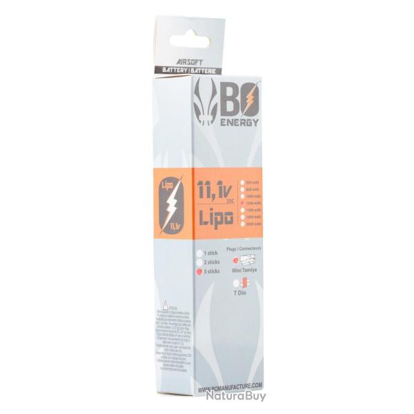 3 sticks batterie Lipo 3S 11.1V 1300mAh 25C 3 sticks - 1300mAh 25C - Mini Tamyia