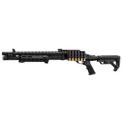 Fusil &agrave; pompe Gaz M870 Strike Industries noir airsoft M870 Full black crosse M4