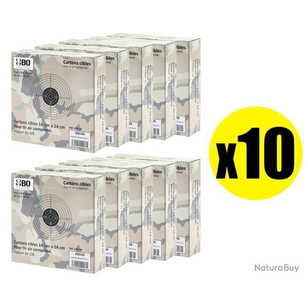 Pack Cibles cartonn�es 14 x 14 cm Shoot Again (x10) Pack 100 cibles Blanches avec centre noir