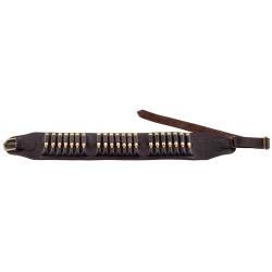 Cartouchi&egrave;re cuir gras pour 21 balles - Country Sellerie 21 tubes pour balles