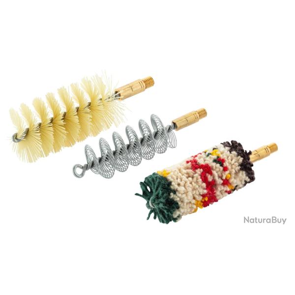 Set de trois brosses spirales pour armes � canon lisse