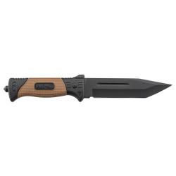 Couteau de combat - Lame 16 cm - Manche kaki antid&eacute;rapant Couteau de combat kaki 16 cm
