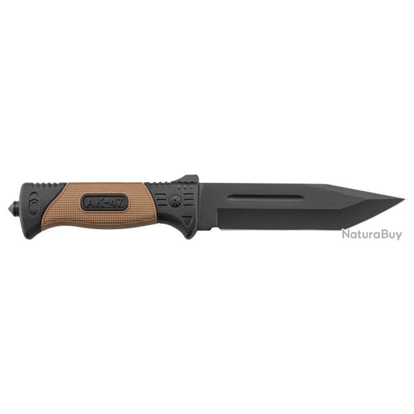 Couteau de combat - Lame 16 cm - Manche kaki antid�rapant Couteau de combat kaki 16 cm