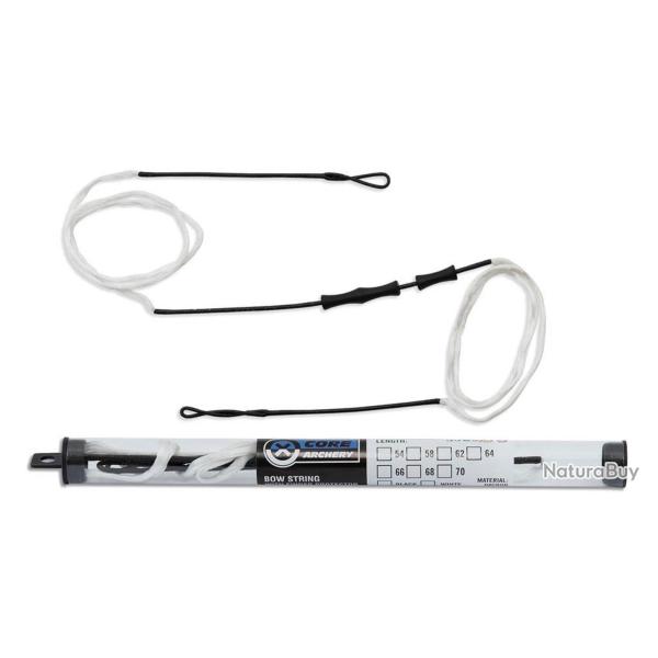 Corde blanche Recurve Dacron avec Protection des Doigts 68'' - 12 brins