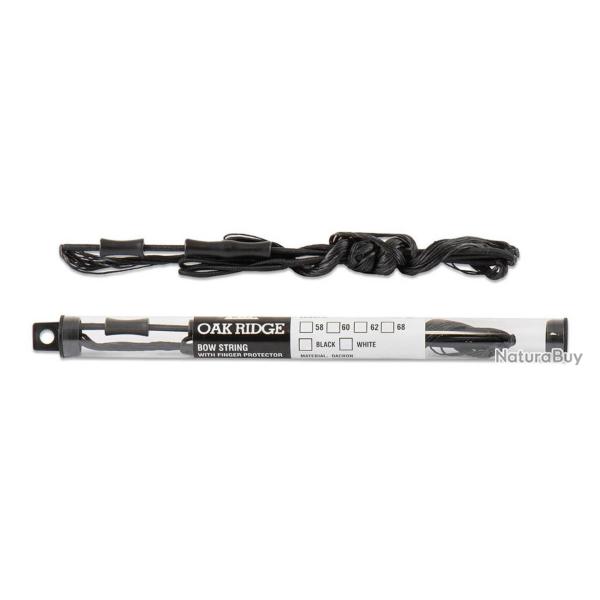 Corde noire Recurve Dacron avec Protection des Doigts 68'' - 16 brins