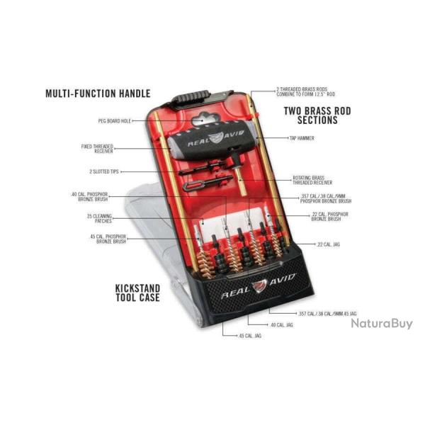 Real Avid kit de nettoyage arme de poing pro Kit de nettoyage pro pour arme de poing