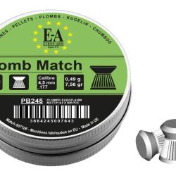 Plombs Match Europ-Arm &agrave; t&ecirc;te plate cal. 4,5 mm