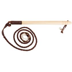 Fouet de chasse v&eacute;nerie manche bois, flotte cuir - Country
