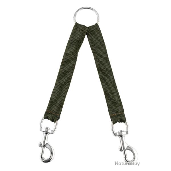 Accouple nylon vert pour deux chiens
