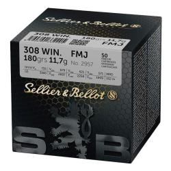 Munitions 308WIN Sellier & Bellot 180gr FMJ x50