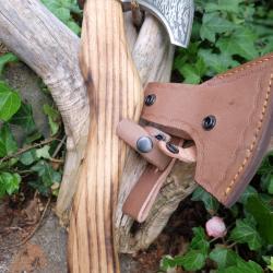 Hache de Viking Ragnar Lothbrok Lame Acier Carbone 1055 Manche Bois Etui Cuir Artisanale 001