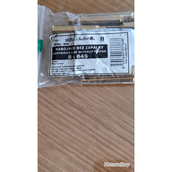 Douilles 8x64s sellier bellot sachet de 20 en stock