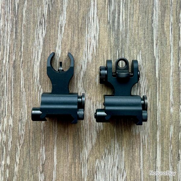 Samson Manufacturing - Hausse/Guidon rabattables Combo pour AR15 - R�f. : FFS+FRS